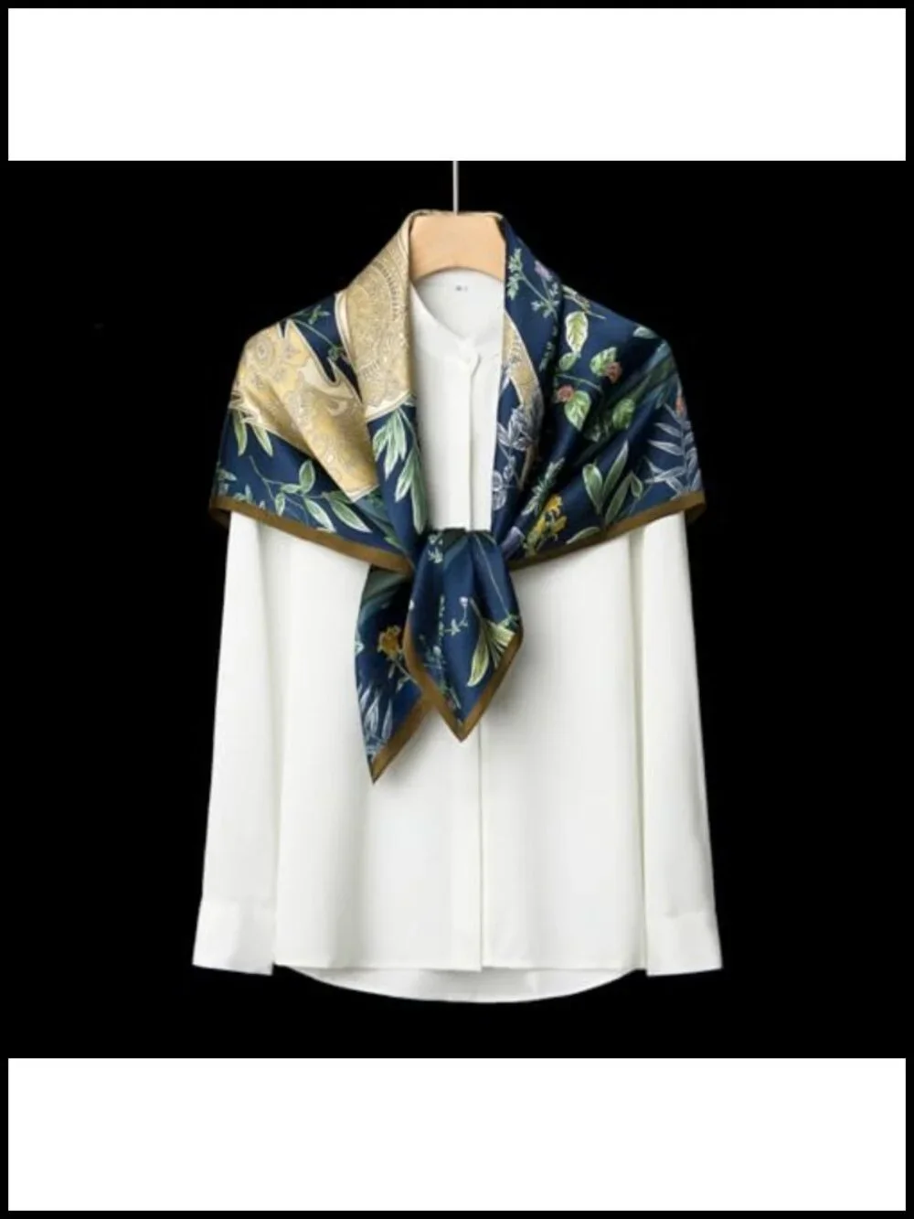 100% Mulberry Silk Large Square Scarf - 35